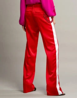 MSGM Chain Side Stripe Satin-crepe Track Pants -J.Lindeberg Shop 34509