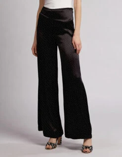 Ganni Cameron Dotted Satin Wide-leg Pants -J.Lindeberg Shop 36215