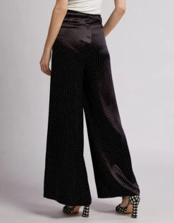 Ganni Cameron Dotted Satin Wide-leg Pants -J.Lindeberg Shop 36216