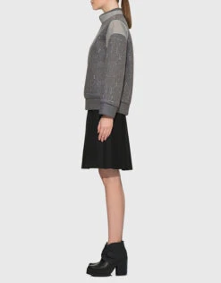 Cres E Dim Circuit Print Neoprene SWEATSHIRT