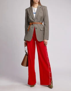 Jonathan Simkhai Wool Ring Snap Side Open Wide-leg Pants -J.Lindeberg Shop 37249