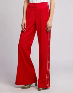Jonathan Simkhai Wool Ring Snap Side Open Wide-leg Pants -J.Lindeberg Shop 37250
