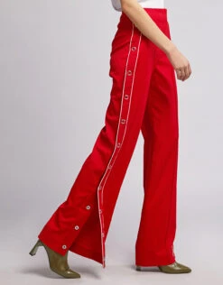 Jonathan Simkhai Wool Ring Snap Side Open Wide-leg Pants -J.Lindeberg Shop 37251