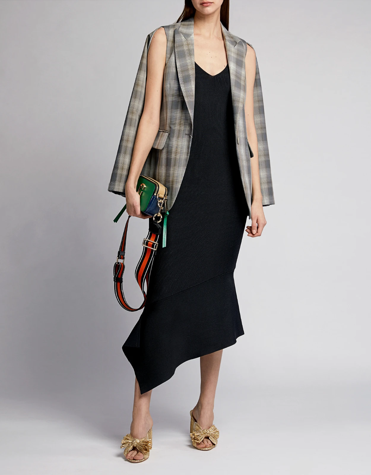 MM6 Maison Margiela Shoulder Cutout Detail Plaid Blazer 3 MM6 Maison Margiela Shoulder Cutout Detail Plaid Blazer - Image 3