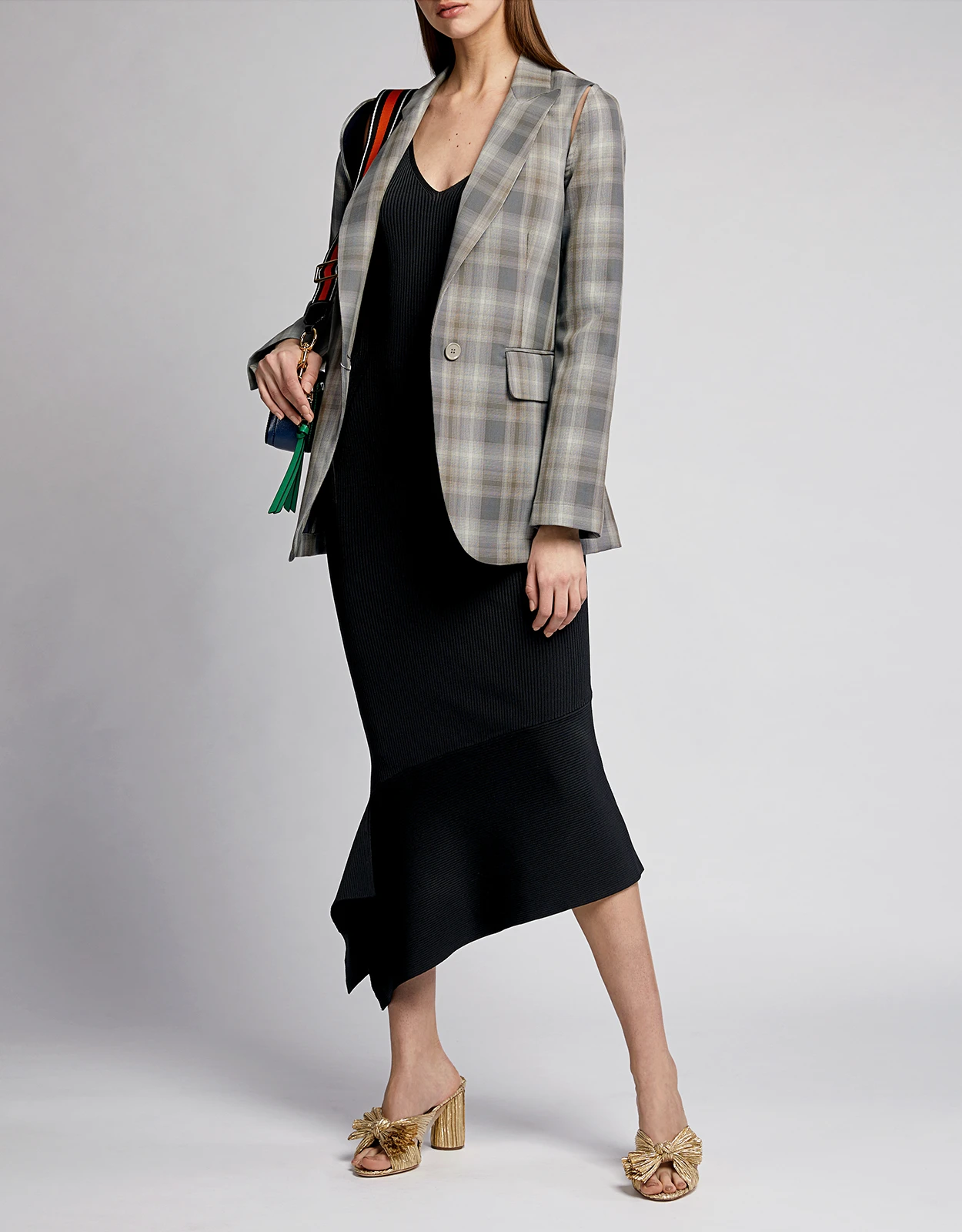 MM6 Maison Margiela Shoulder Cutout Detail Plaid Blazer 4 MM6 Maison Margiela Shoulder Cutout Detail Plaid Blazer - Image 4