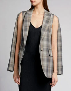 MM6 Maison Margiela Shoulder Cutout Detail Plaid Blazer 13 MM6 Maison Margiela Shoulder Cutout Detail Plaid Blazer -J.Lindeberg Shop 38733