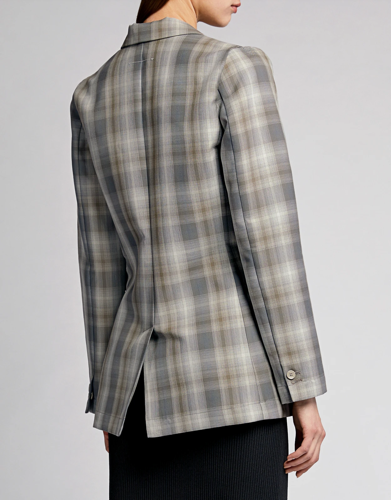MM6 Maison Margiela Shoulder Cutout Detail Plaid Blazer 7 MM6 Maison Margiela Shoulder Cutout Detail Plaid Blazer - Image 7