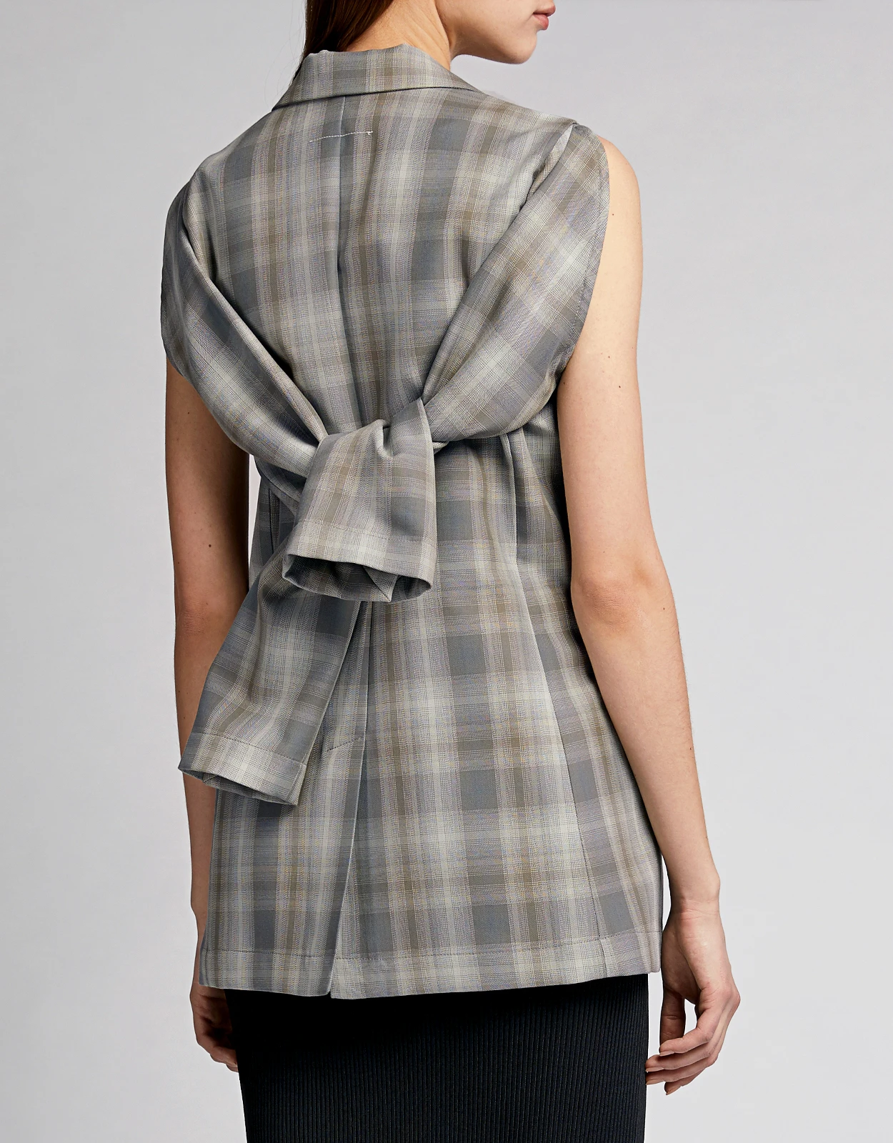 MM6 Maison Margiela Shoulder Cutout Detail Plaid Blazer 8 MM6 Maison Margiela Shoulder Cutout Detail Plaid Blazer - Image 8