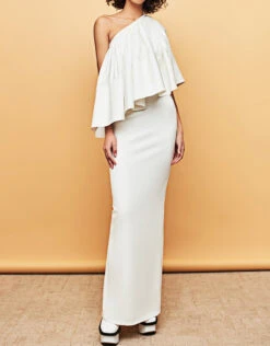 Solace London Lison Ruffled One-shoulder Maxi Dress -J.Lindeberg Shop 39818