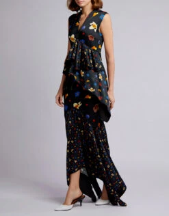 Solace London Chayse Floral Ruffled Midi Dress -J.Lindeberg Shop 40613