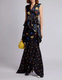 Solace London Chayse Floral Ruffled Midi Dress -J.Lindeberg Shop 40614