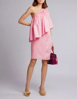 Solace London Layci One-shoulder Ruffled Knee Length Dress -J.Lindeberg Shop 41117