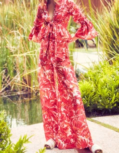 Alexis Reena Floral Tie-Front Cropped Top -J.Lindeberg Shop 41690