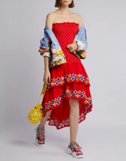 Alexis Revada Geometric Embroidered Tiered Knee Length Dress -J.Lindeberg Shop 42551