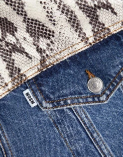 MSGM Snake-print Paneled Denim Jacket -J.Lindeberg Shop 42901