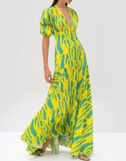 Alexis Zuella V-neck Puffed Sleeve Maxi Dress -J.Lindeberg Shop 43275