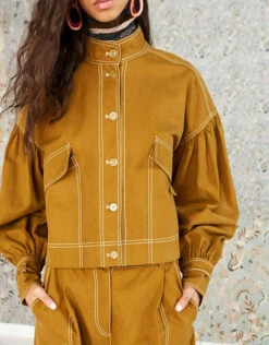 Ulla Johnson Cody Military Canvas Cropped Jacket -J.Lindeberg Shop 43283