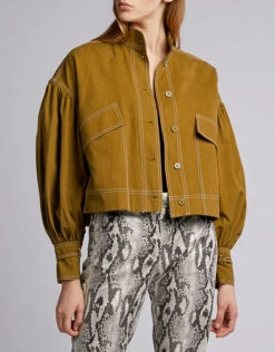 Ulla Johnson Cody Military Canvas Cropped Jacket -J.Lindeberg Shop 43934