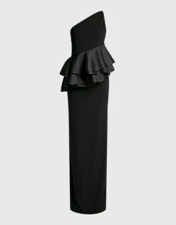 Solace London Dacia One-shoulder Ruffled Maxi Dress