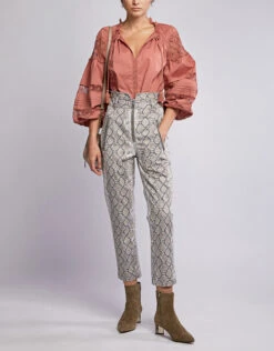 Marissa Webb Josh Snake Print Canvas Straight-leg Pant -J.Lindeberg Shop 45378