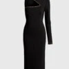 Versace Jeans Couture One-shoulder Studded Keen Length Dress