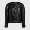 Philosophy Di Lorenzo Collarless Faux Leather Jacket