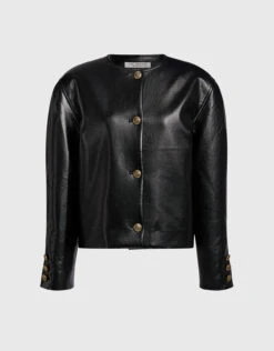 Philosophy Di Lorenzo Collarless Faux Leather Jacket