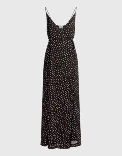Ganni Dotted Georgette Wrapped Maxi Dress