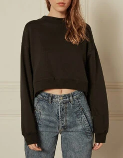 Boyish Jeans The Joni Cropped Sweatshirt-Black -J.Lindeberg Shop 503176