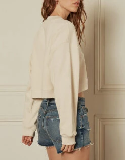 Boyish Jeans The Joni Cropped Sweatshirt-Off White Earth Babe 7 Boyish Jeans The Joni Cropped Sweatshirt-Off White Earth Babe -J.Lindeberg Shop 503204