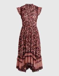 Front Page 19 Ulla Johnson Amalia Printed Ruffle Midi Dress