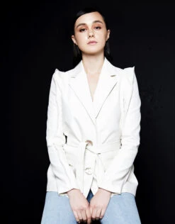 Kenzo Ruffled Shoulder Belted Blazer -J.Lindeberg Shop 68282