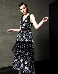 SELF PORTRAIT Self-Portrait Starlet Deco Sequin Tiered Midi Dress 15 SELF PORTRAIT Self-Portrait Starlet Deco Sequin Tiered Midi Dress -J.Lindeberg Shop 68388