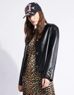 Philosophy Di Lorenzo Collarless Faux Leather Jacket -J.Lindeberg Shop 79525