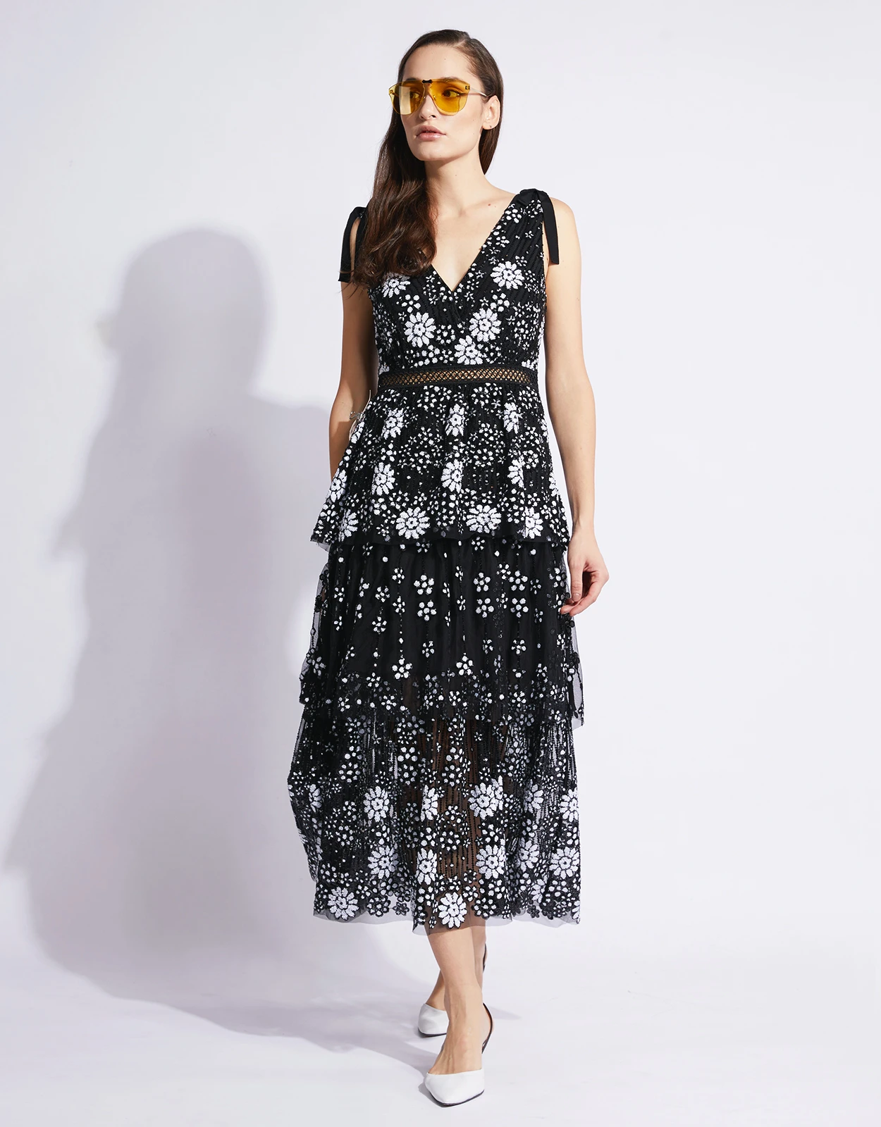 SELF PORTRAIT Self-Portrait Starlet Deco Sequin Tiered Midi Dress 9 SELF PORTRAIT Self-Portrait Starlet Deco Sequin Tiered Midi Dress - Image 9