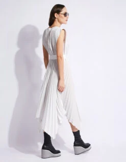 Ulla Johnson Maysha V-neck Pleated Asymmetric Midi Dress -J.Lindeberg Shop 80228