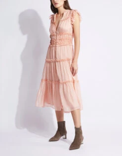 Ulla Johnson Rosalind Ruffle Silk Midi Dress -J.Lindeberg Shop 80230