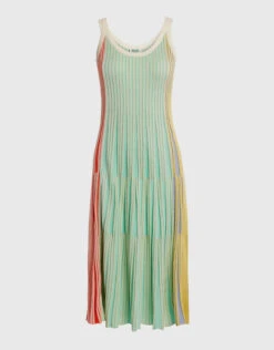 Kenzo Striped Ribbed-knit Midi Dress