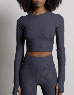 Twenty Montreal Cracked Earth 3D Activewear Long Sleeve Top