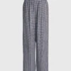 Ganni Check Printed Crepe Wide-leg Pants