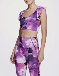 Marchesa Active Crystal Printed Sport Bra