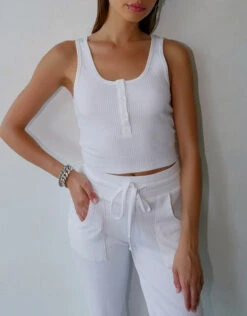 The Range Alloy Rib Cropped Henley Tank -J.Lindeberg Shop 930665